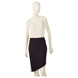 Gonna asimmetrica Lanston Black Stretch nera con riga bianca M - Autre Marque