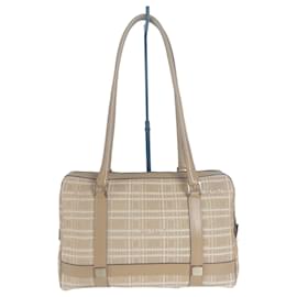 Borsa a mano Max Mara bianca beige cotone poliammide