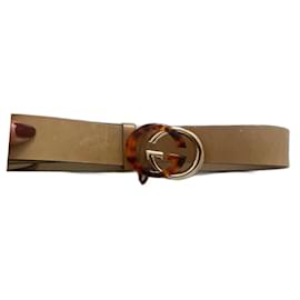 Gucci Gürtel Beige Leder Logo 90