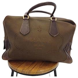 Prada Handtasche Dunkelbraun aus Stoff
