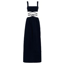 Autre Marque Vestido Peonia Agua de Agua Bendita azul oscuro algodón