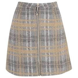 Acne Studios Minifalda a cuadros en lana gris