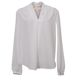 Blusa Michael Michael Kors con scollo a V in seta bianca