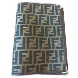 Autre Marque Fendi Agenda Holder Dark Brown Acrylic