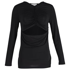Victoria Beckham Top elástico fruncido con aberturas en algodón negro