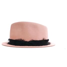 MAISON MICHEL - Cappello Maison Michel in feltro rosa antico (S)