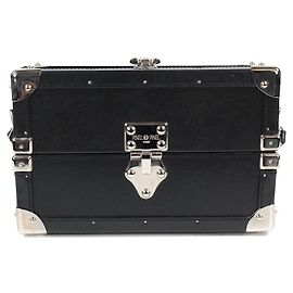 Autre Marque Pinel & Pinel Mini Trunk Umhängetasche Schwarzes Leder