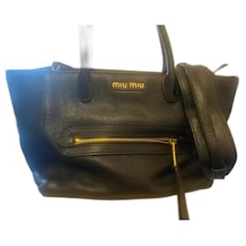 Borsa a mano Miu Miu in pelle nera