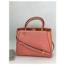Borsa a spalla Fendi Vitello Elite Flamingo Petite 2Jours Ecstasy