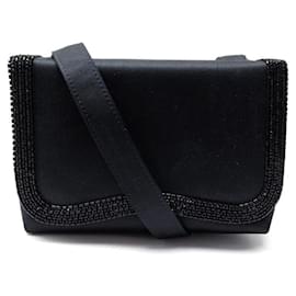 NEUE VINTAGE CHANEL HANDTASCHE MINI POUCH SATIN PERLEN UMHÄNGETASCHE - Chanel