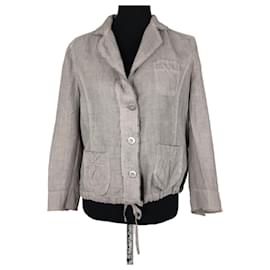 Chaqueta corta de lino color topo de Max & Co.