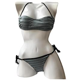 Traje de baño azul claro y negro La Perla talla 38