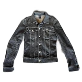 Dior von Kris Van Assche Herbst Winter 2017 Schwarze Denim "Hardior" Jacke
