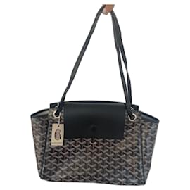 Borsa a mano Goyard Rouette Souple Nera in Tela