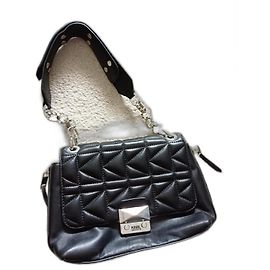 Borsa a mano trapuntata Karl Lagerfeld in pelle di agnello nera