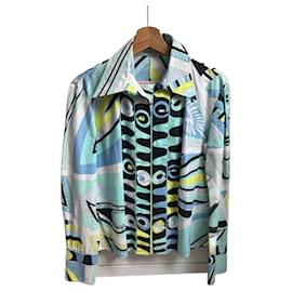 Camisa Emilio Pucci de algodón verde claro turquesa