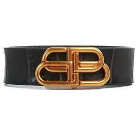 BALENCIAGA - BB-Armband aus grauem Leder mit Krokodilprägung von Balenciaga