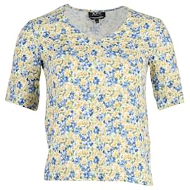 Blusa V-Neck A.P.C. en viscosa con estampado floral multicolor - Apc