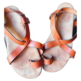 Sandalias Ingrid de cuero Jerome Dreyfuss Cognac