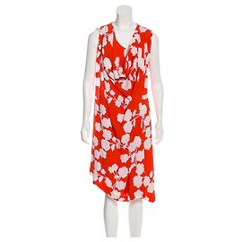 Diane Von Furstenberg DvF Naira Seidenkleid mit Gürtel und Überlagerung