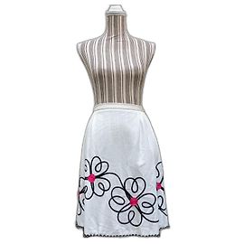 Vestido blanco Moschino Cheap and Chic con bordados y dobladillo decorado estilo y2k
