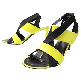 SANDALI BALENCIAGA CRISS CROSS 372934 40 IN PELLE GIALLA