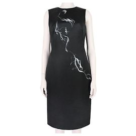 Schwarzes Rauch-Jacquard-Kleid aus der Laufstegkollektion von Alexander McQueen