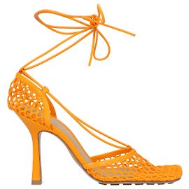 Sandalo con lacci elasticizzati Bottega Veneta arancione