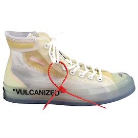 Off White Sneakers alte Off-White x Converse Chuck 70 "Vulcanized" in tessuto sintetico bianco/trasparente