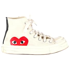 Sneaker Converse x Comme des Garçons Play 70 Chuck Taylor alte in tela crema - Comme Des Garcons