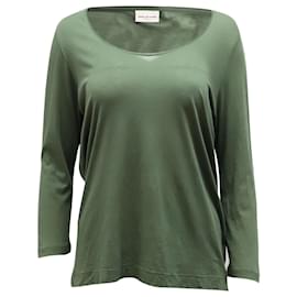 Top de manga larga Dries Van Noten en algodón verde
