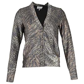 Ganni Lurex-Jersey-Cardigan im Tierdruck aus Polyester