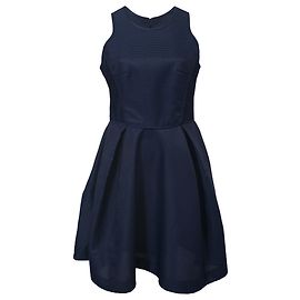 Abito mini plissettato senza maniche Maje in poliestere blu navy