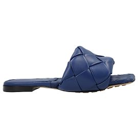 Sandalo piatto Lido Bottega Veneta blu