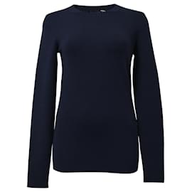 Joseph Rundhals Stretch-Top aus marineblauer Wolle