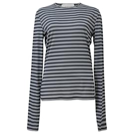 Top a righe a maniche lunghe Sportmax in cotone azzurro