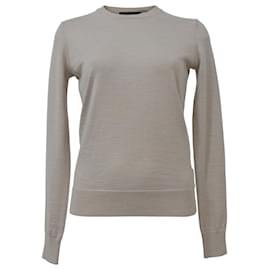 Theory Regal Rundhals-Pullover aus Ecru-Wolle