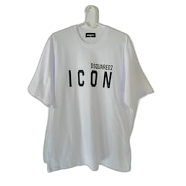 T-shirt Dsquared2 Icon Logo Coton Noir Blanc