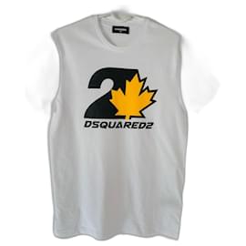 T-shirt Logos Dsquared2 Blanc Coton