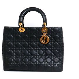 DIOR - Borsa grande Lady Dior in pelle trapuntata nera
