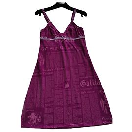 John Galliano Gazette Nine Kleid Lila Baumwolle