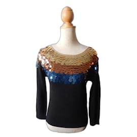 schwarzer Paillettenpullover Sonia Rykiel - 36 FR