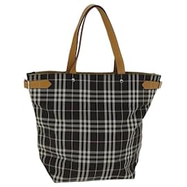 Borsa tote in nylon marrone Burberry Nova Check Blue Label Auth bs15120