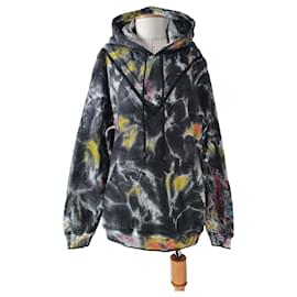 Alexander McQueen Tie Dye Varsity Hoodie Schwarz Baumwolle - Alexander Mcqueen