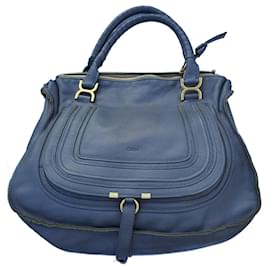 Borsa Chloé Marcie XL in pelle grigia