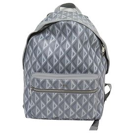 NUOVO ZAINO CHRISTIAN DIOR RIDER TOILE CD DIAMANTE GRIGIO