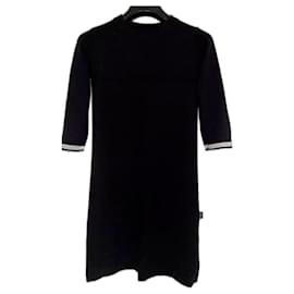 Vestido Chanel de lana y algodón negro