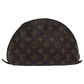 LOUIS VUITTON Monogramm Trousse Demi Ronde Kosmetiktasche M47520 LV Auth 78651