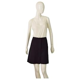 Minifalda Benetton negra de corte A en mezcla de lana talla 42 - Autre Marque