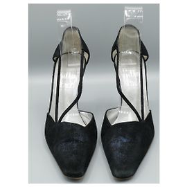 Rodolphe Menudier Tornasol Absatz Schuhe Schwarz Stoff Größe 37